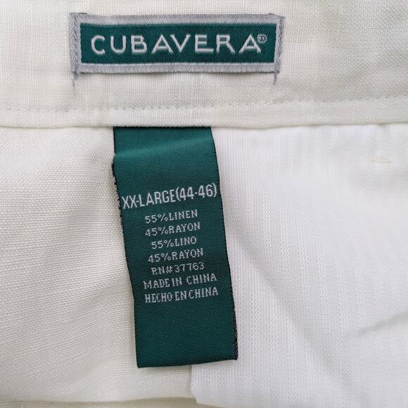 CUBAVERA Men's Off-White Linen/Rayon Drawstring Pants - Size XXL (44-46) - Picture 9 of 9